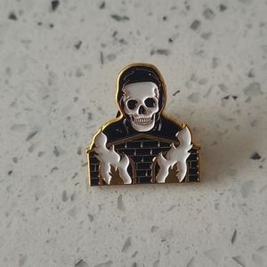 Cool Skull Skeleton Grim Reaper Death Hooded Macabre Lapel Pin